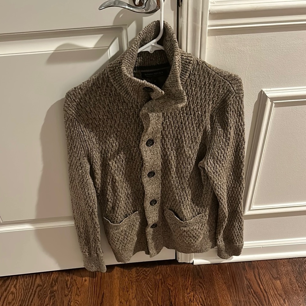 Men's Brown Sweater Banana Republic Medium Italian Yarn
